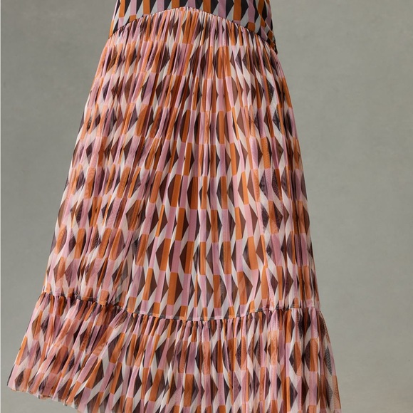 Elegant Geometric Maxi Skirt - Orange and Black - Picture 2 of 6
